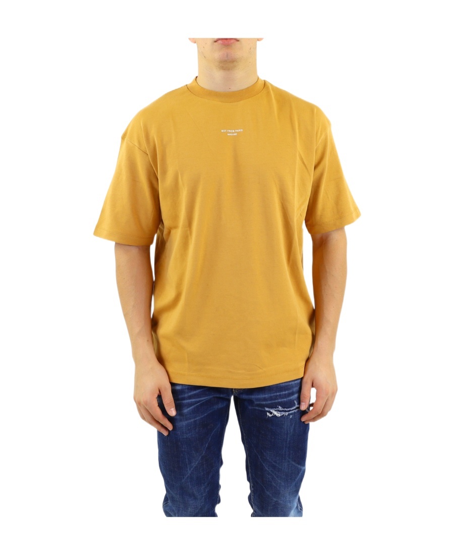 Drôle De Monsieur T-shirt With Round Neck And Short Sleeves In Yellow