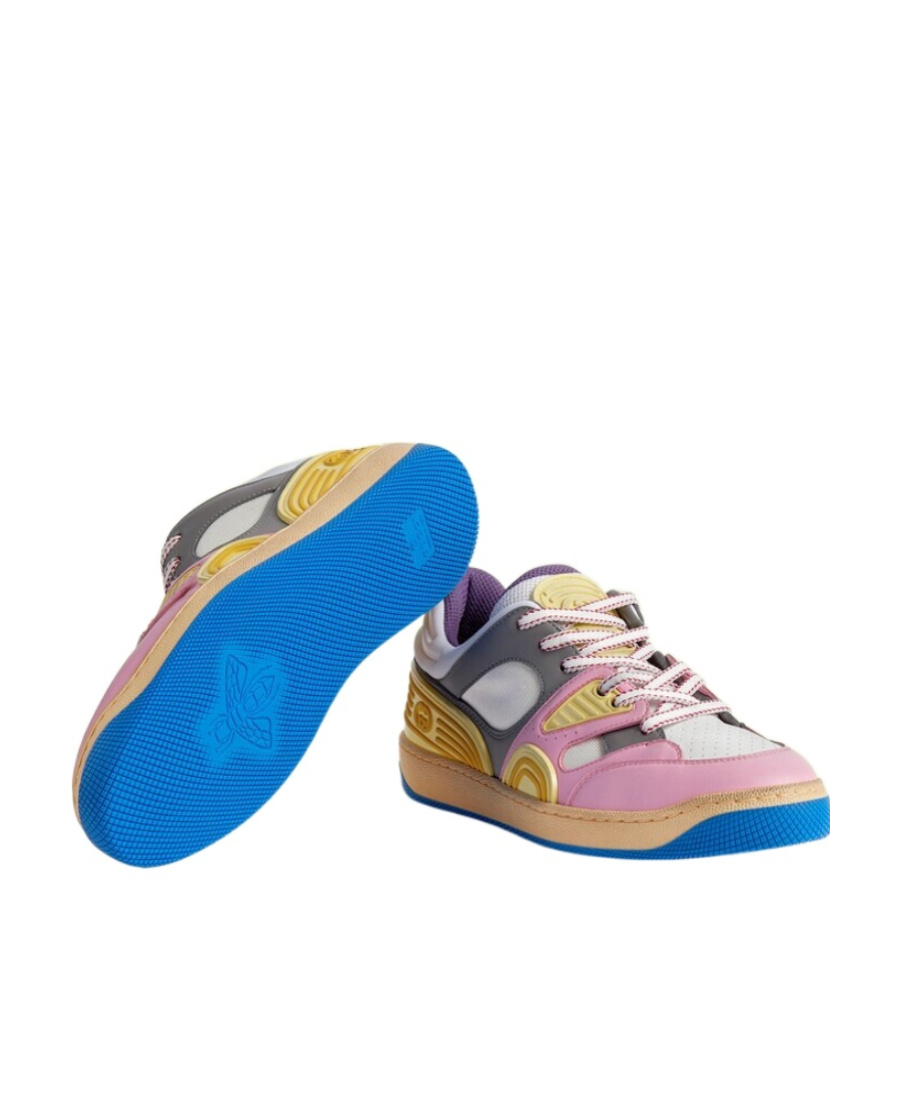 Gucci Basket Panelled Sneakers In Multicolor