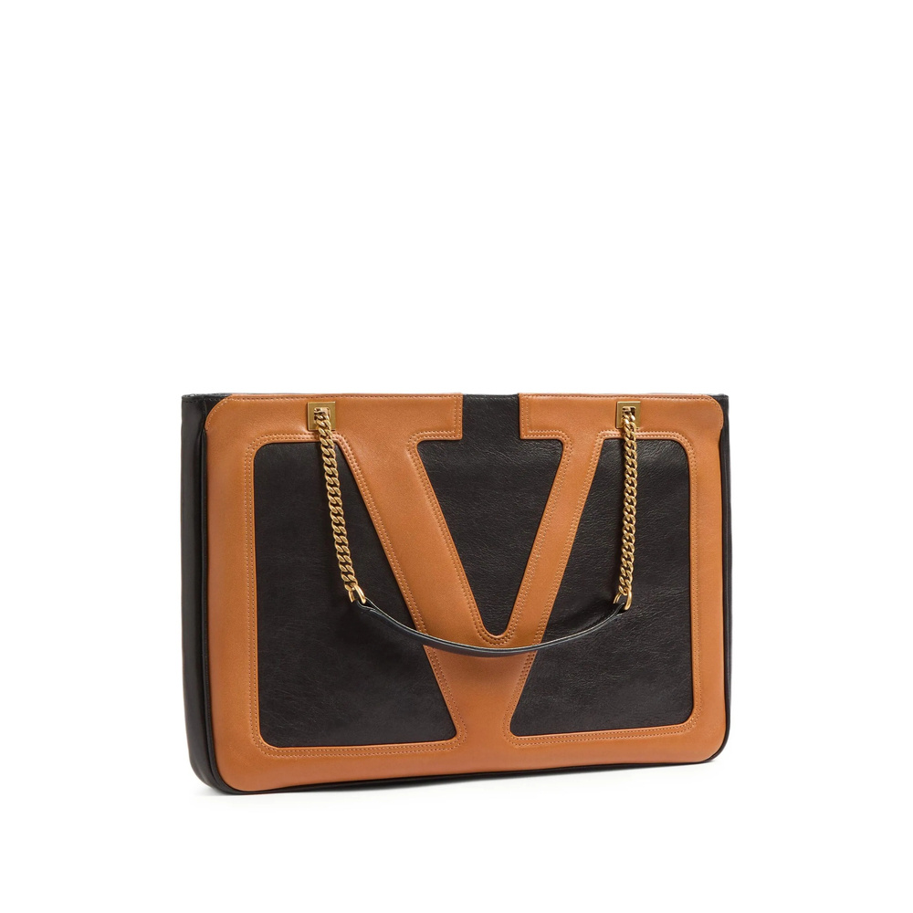 Valentino Zipper Shoulder Bag In Black