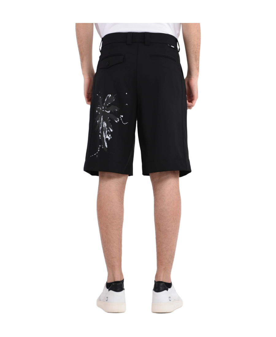 Msgm Paint Spatter Detail Shorts In Black