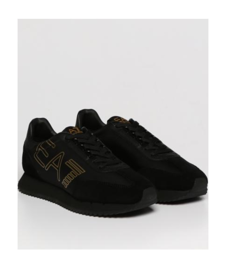 Ea7 Logo-print Low-top Sneakers In Black