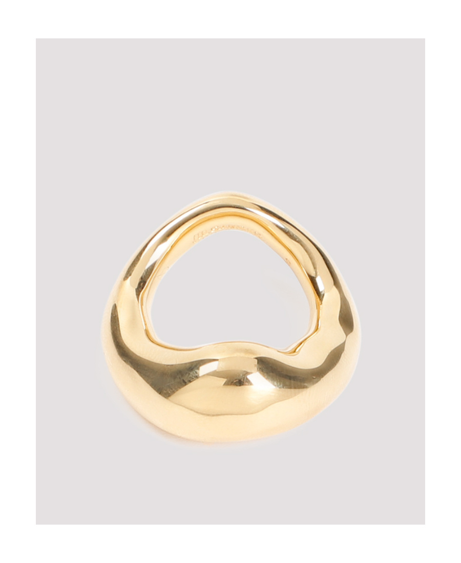 Jil Sander Handcrafted Brass Ring In Yellow