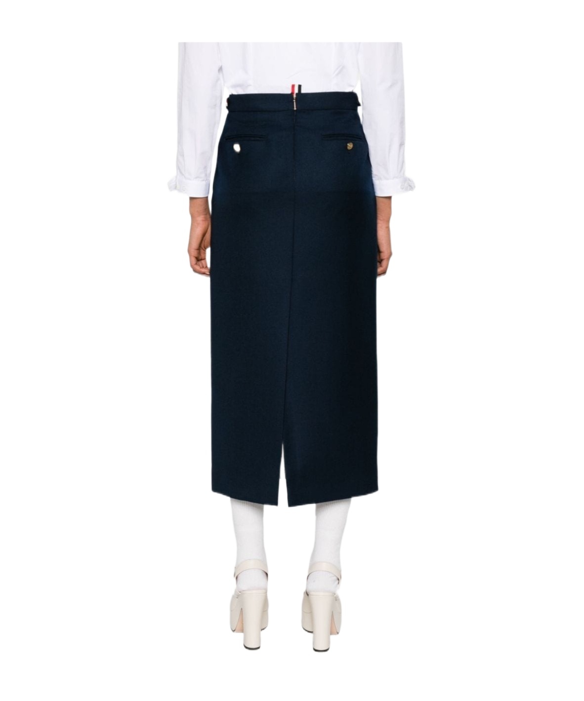 Thom Browne Midi Pencil Skirt In Black