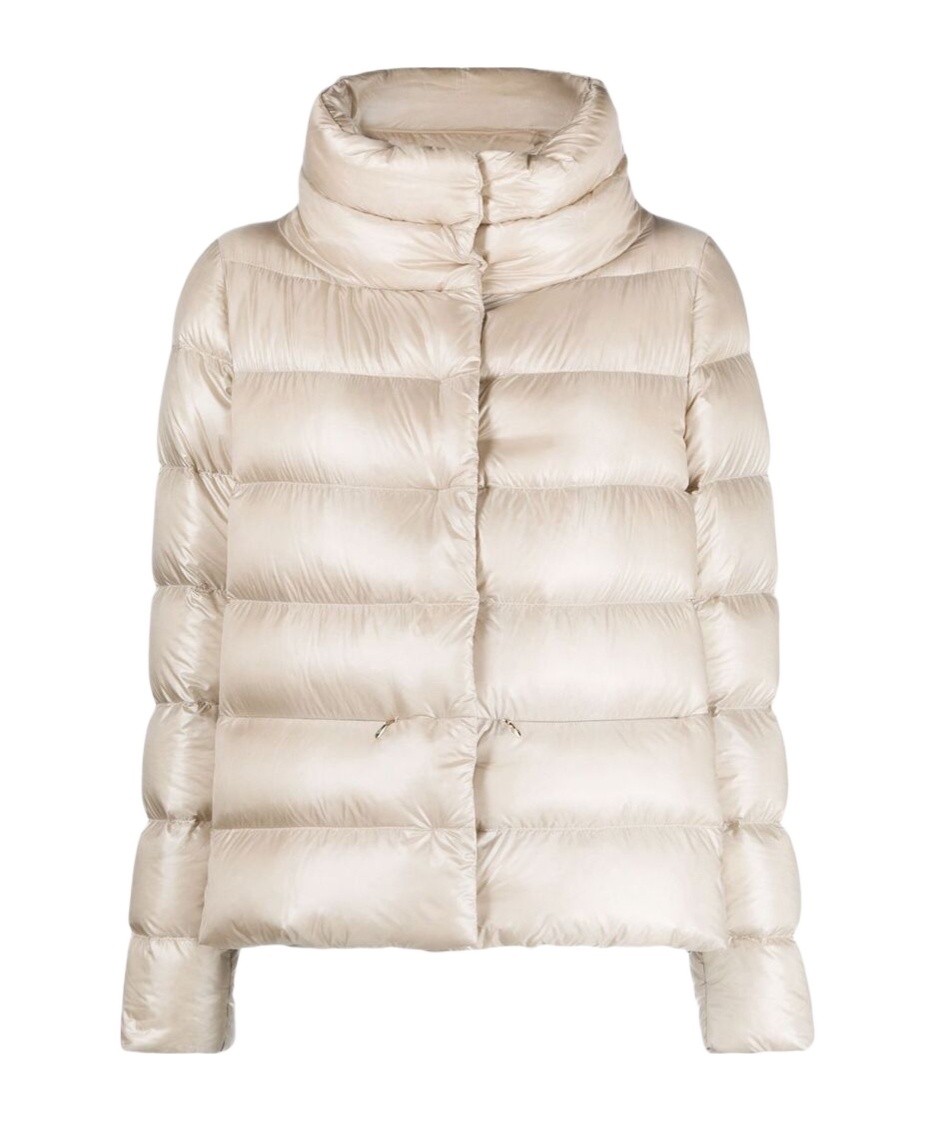 Herno Funnel Neck Padded Jacket In Nude