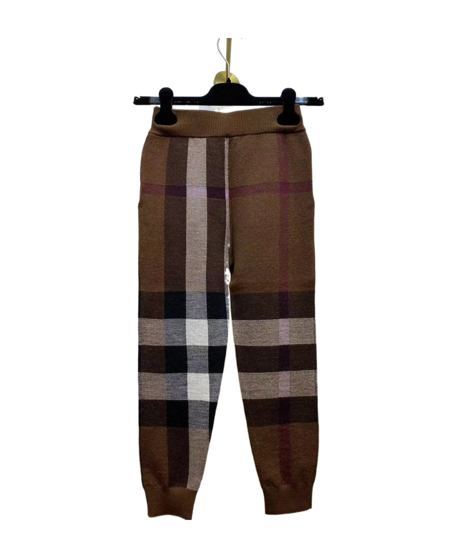 Burberry Check-pattern Wool Trousers In Black