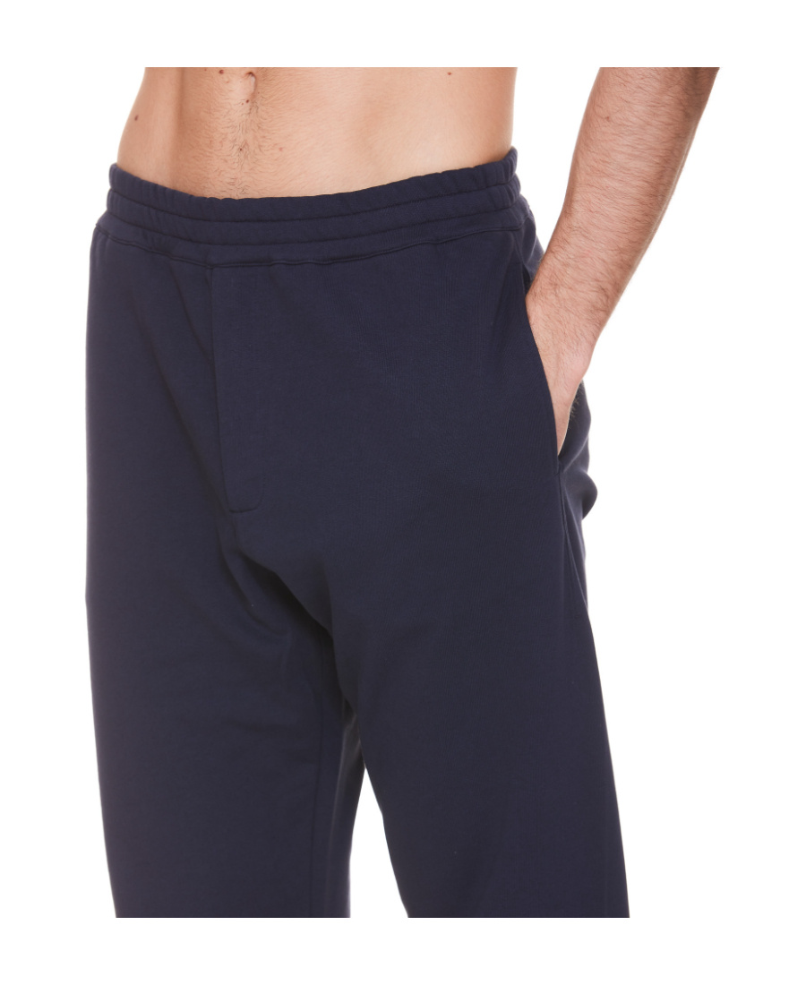Alexander Mcqueen Motif-print Cotton Joggers In Black