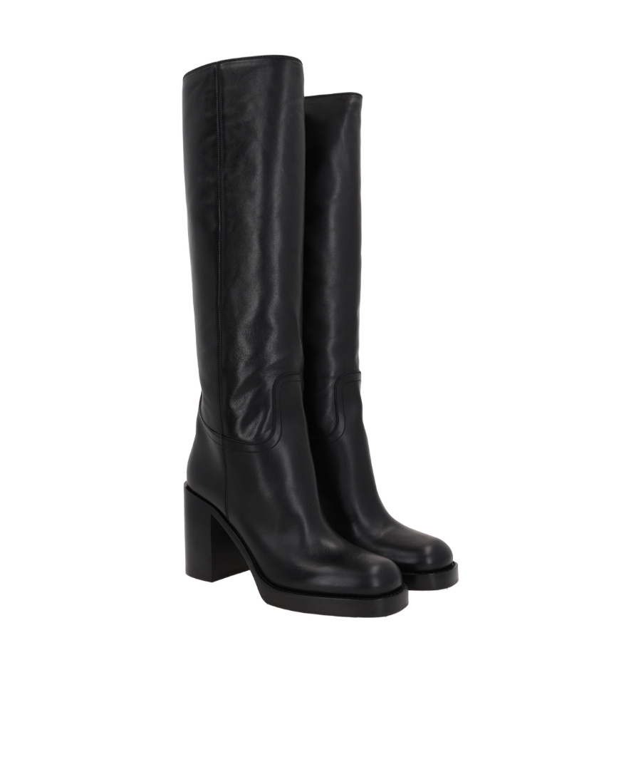 Prada Women's Leather Boots In Black
