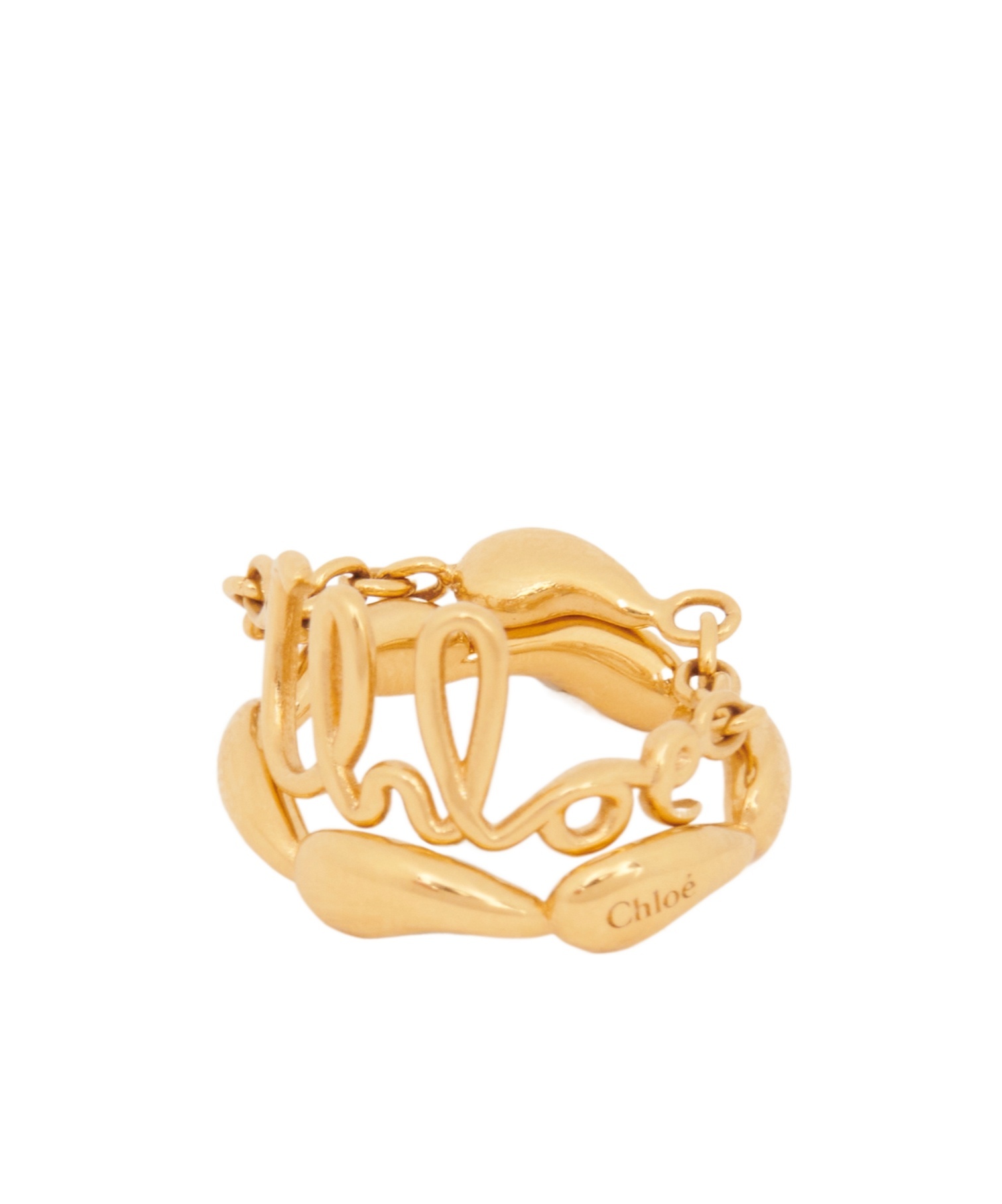 Chloé Iconic Logo Ring In Yellow