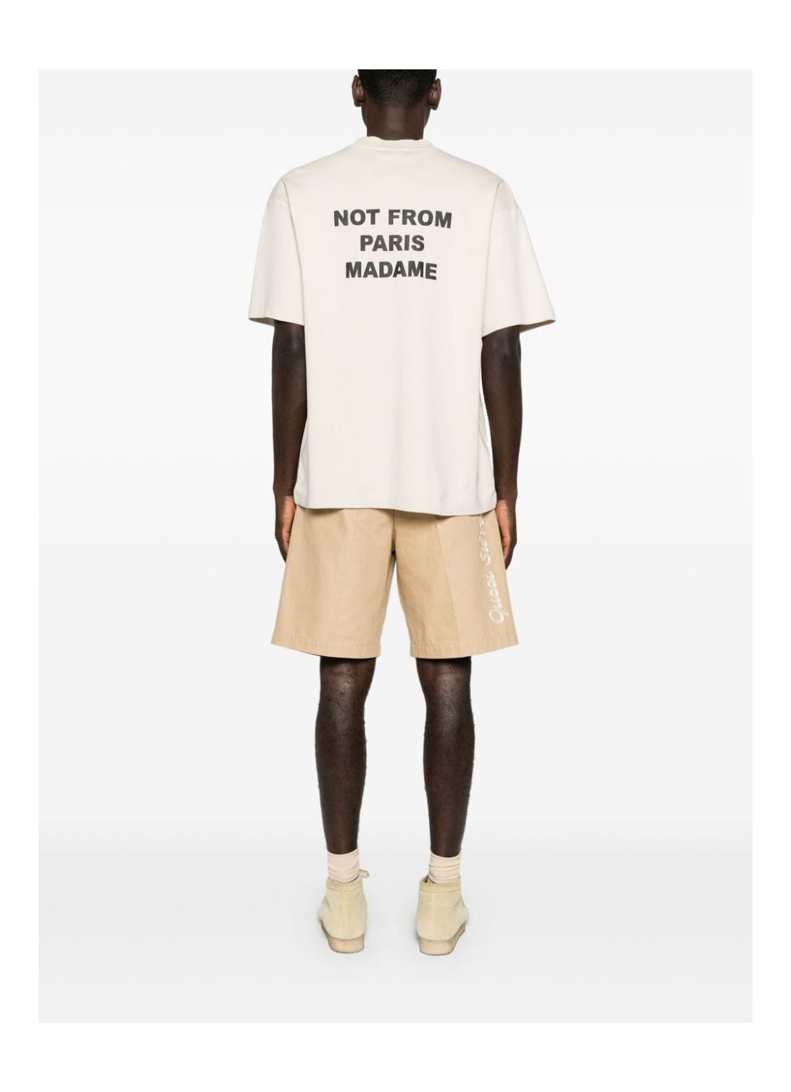 Drôle De Monsieur White Crewneck T-shirt With Slogan Print On The Front And Back In White