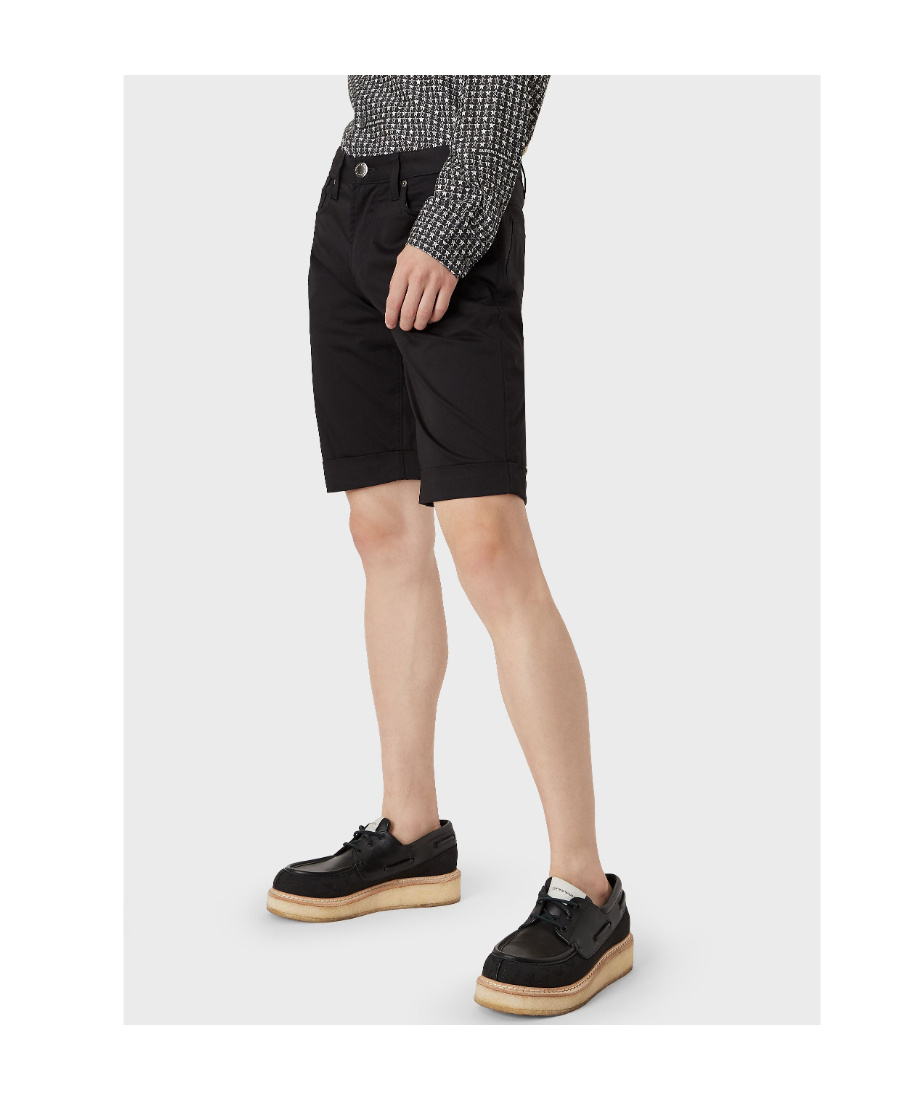 Emporio Armani Fitted Tailored Shorts In Black
