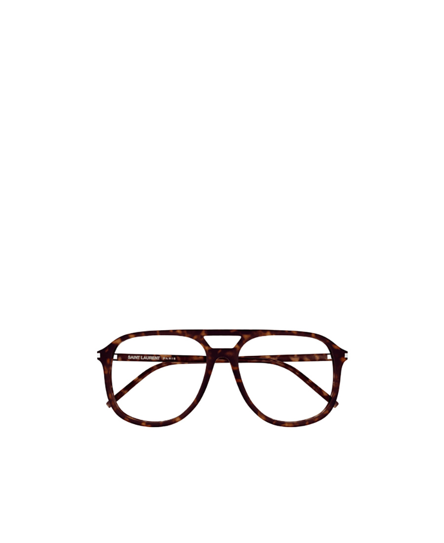 Saint Laurent Tortoiseshell Pilot-frame Glasses In Brown