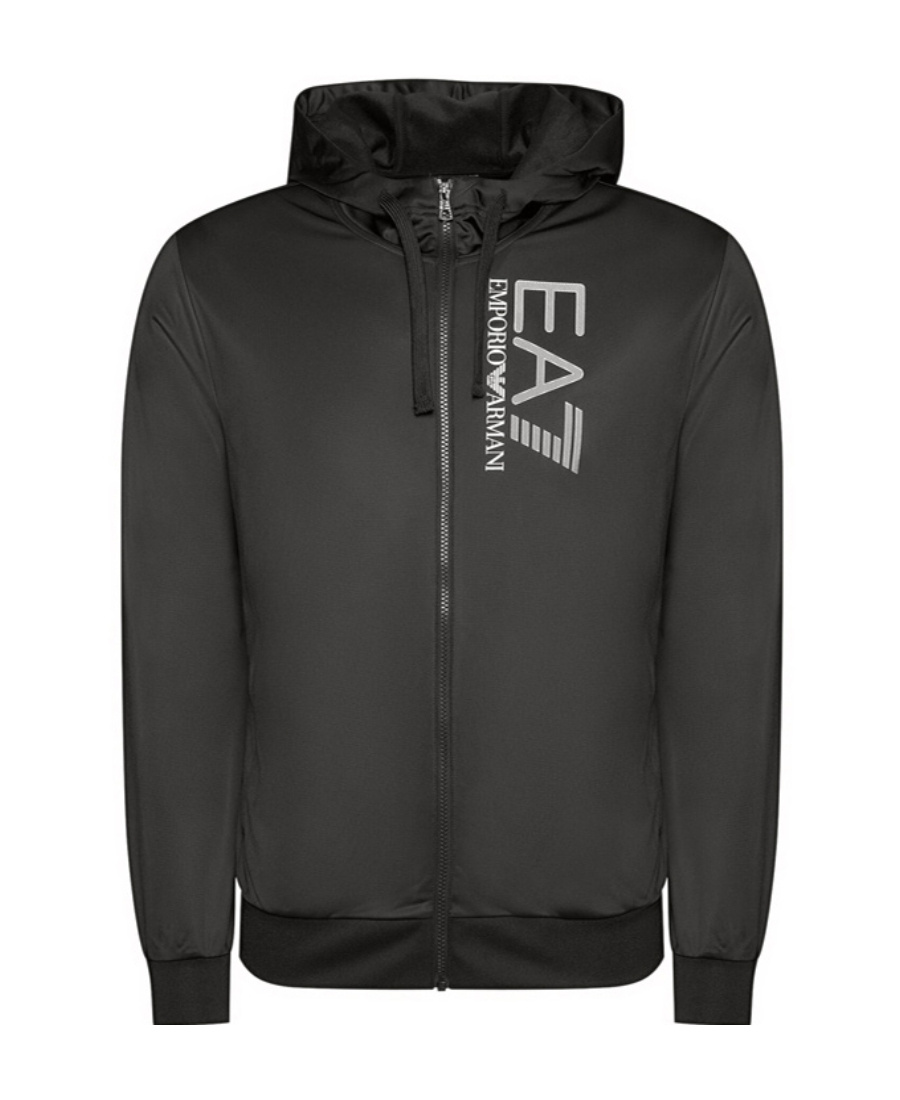 Emporio Armani Hooded Long-sleeved Sports Suit In Black