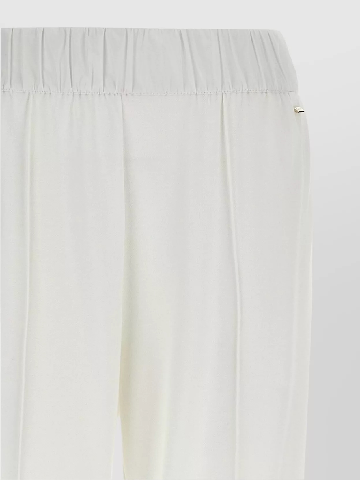 Herno Elastic Waistband Cuffed Hem Side Pockets Trousers In White