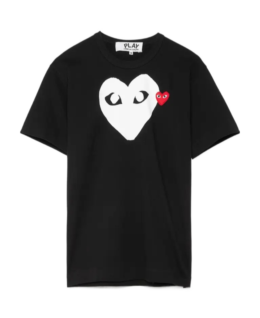 Comme Des Garçons Play Comme Des Garcons Play Mens Black Heart-logo Cotton-jersey T-shirt In Black