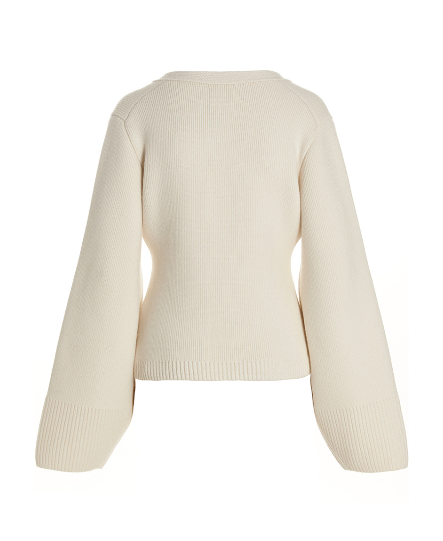 Khaite V-neck Cashmere Sweater In White