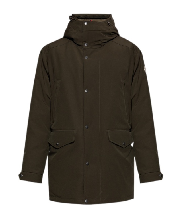 Moncler Mens Dark Green Livradois Logo-patch Down Parka Jacket In Green