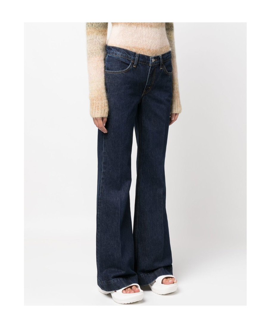 Re/done 70s Low-rise Flared Jeans In Black