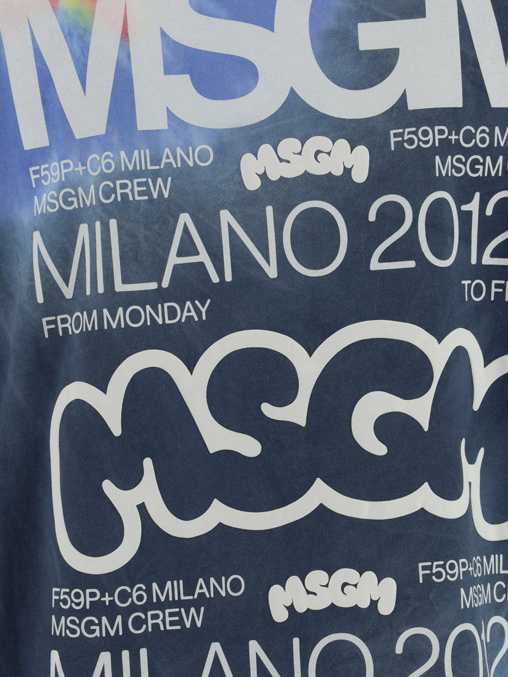 Msgm Tie Dye Cotton Jersey T-shirt In Blue