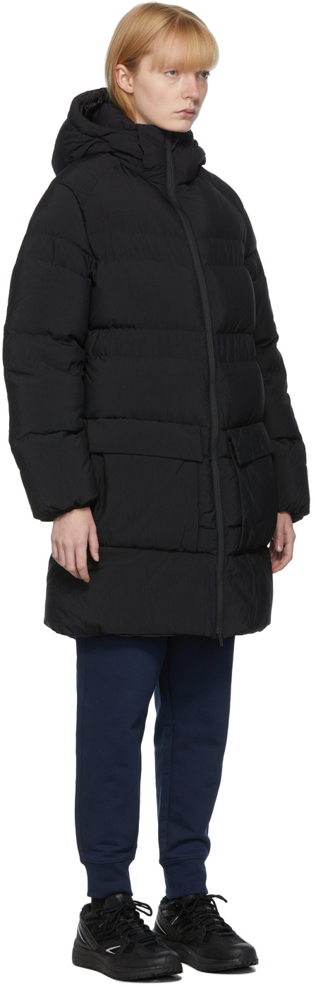 Y-3 Hooded Padded Down Coat In Black