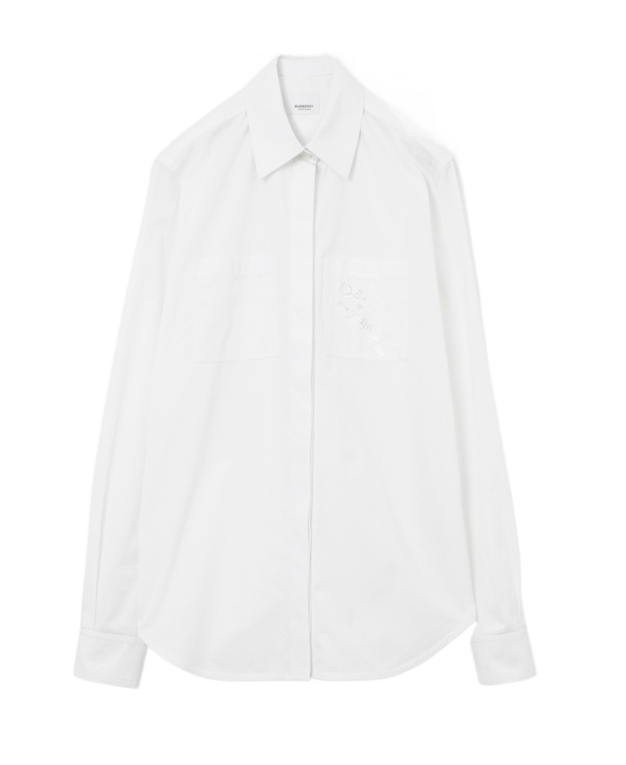 Shop Burberry Ekd Broderie-anglaise Cotton Shirt In White