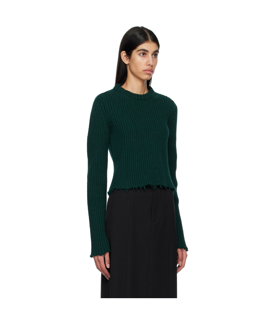 Shop Mm6 Maison Margiela Hollowed-out Knitted Sweater In Black