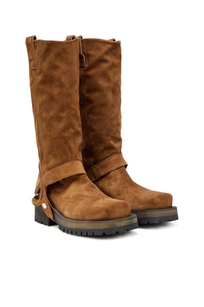Diesel High And Low Texan Biker Boot In Brown