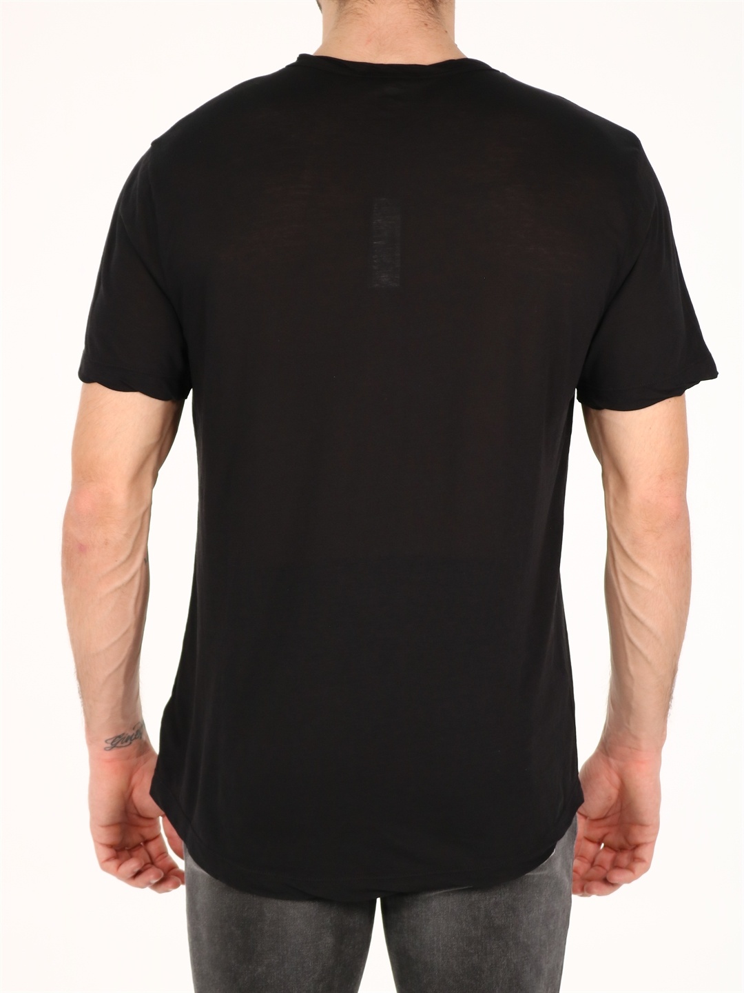 Shop James Perse Clear Jersey Crewneck T-shirt In Black
