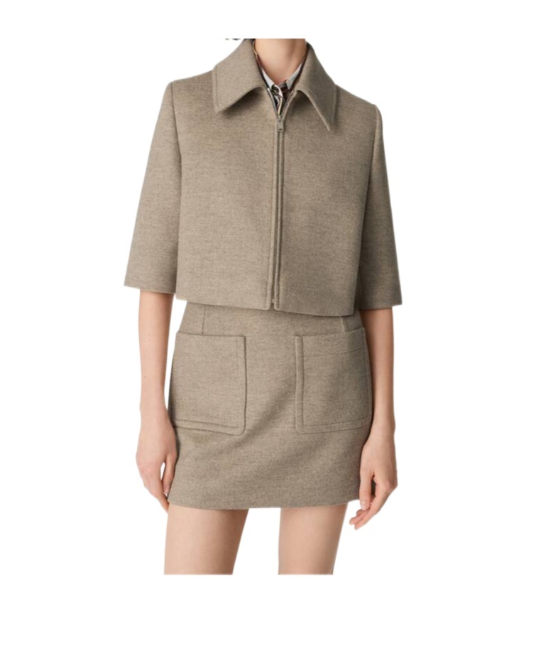 Bottega Veneta Veste Cropped En Laine Et Cachemire In Gray