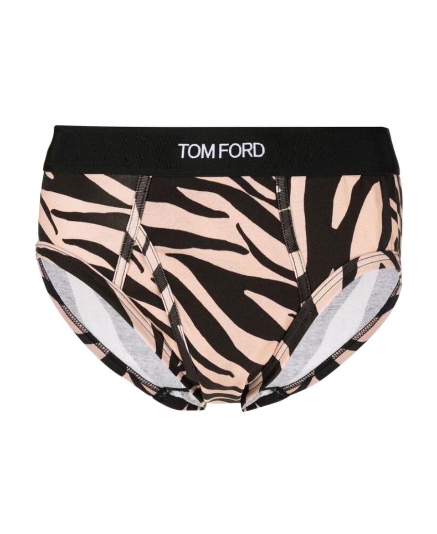 Tom Ford Animal Printed Logo Waistband Briefs