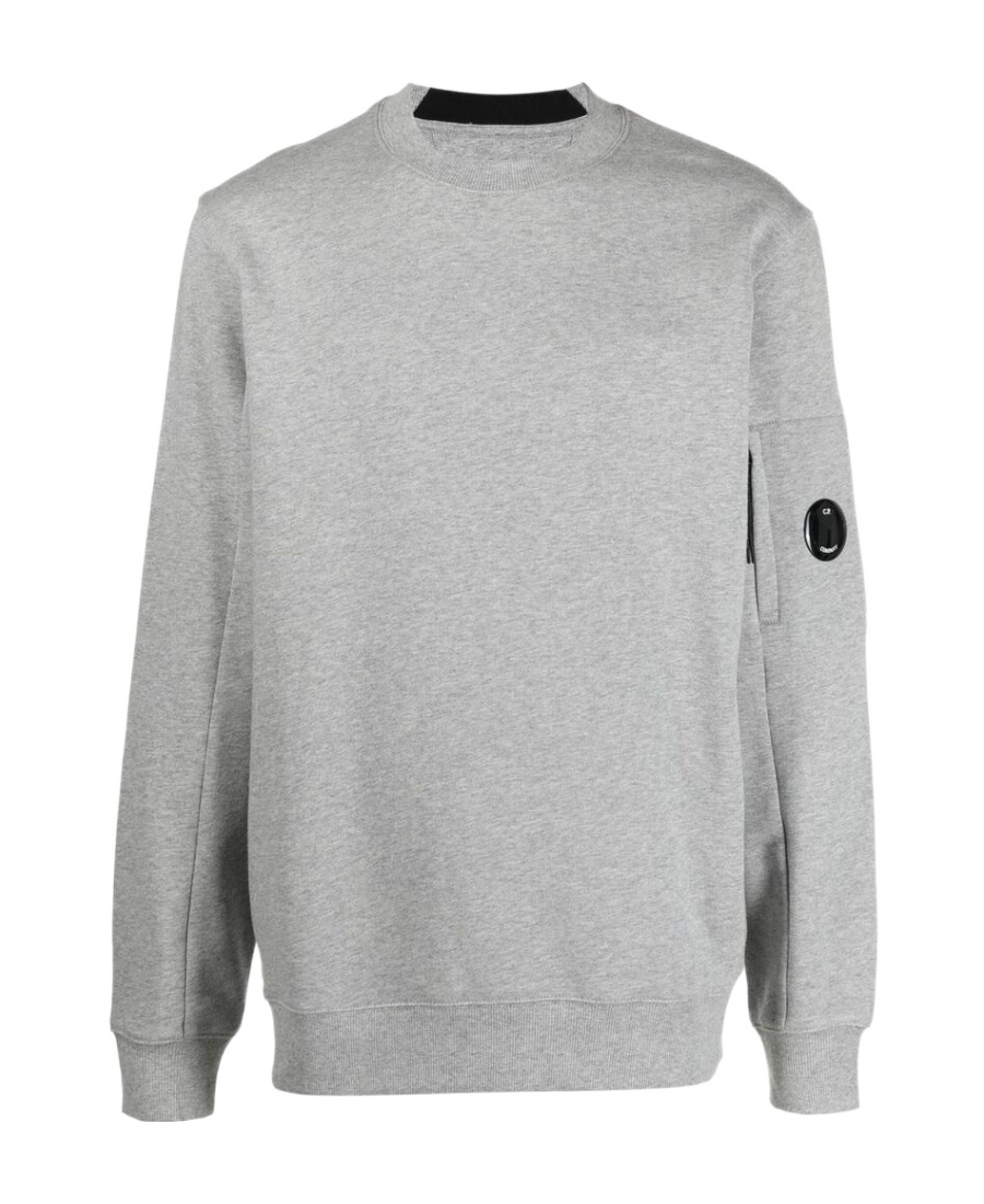 C.p. Company Logo Round-neck Sweater In Gray