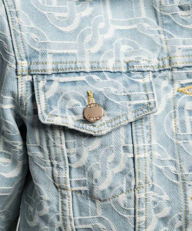Casablanca Blue Button Denim Jacket In Blue