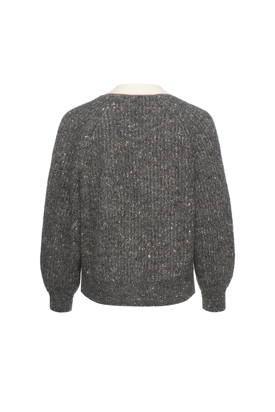 Brunello Cucinelli V-neck Long-sleeved Sweater In Gray
