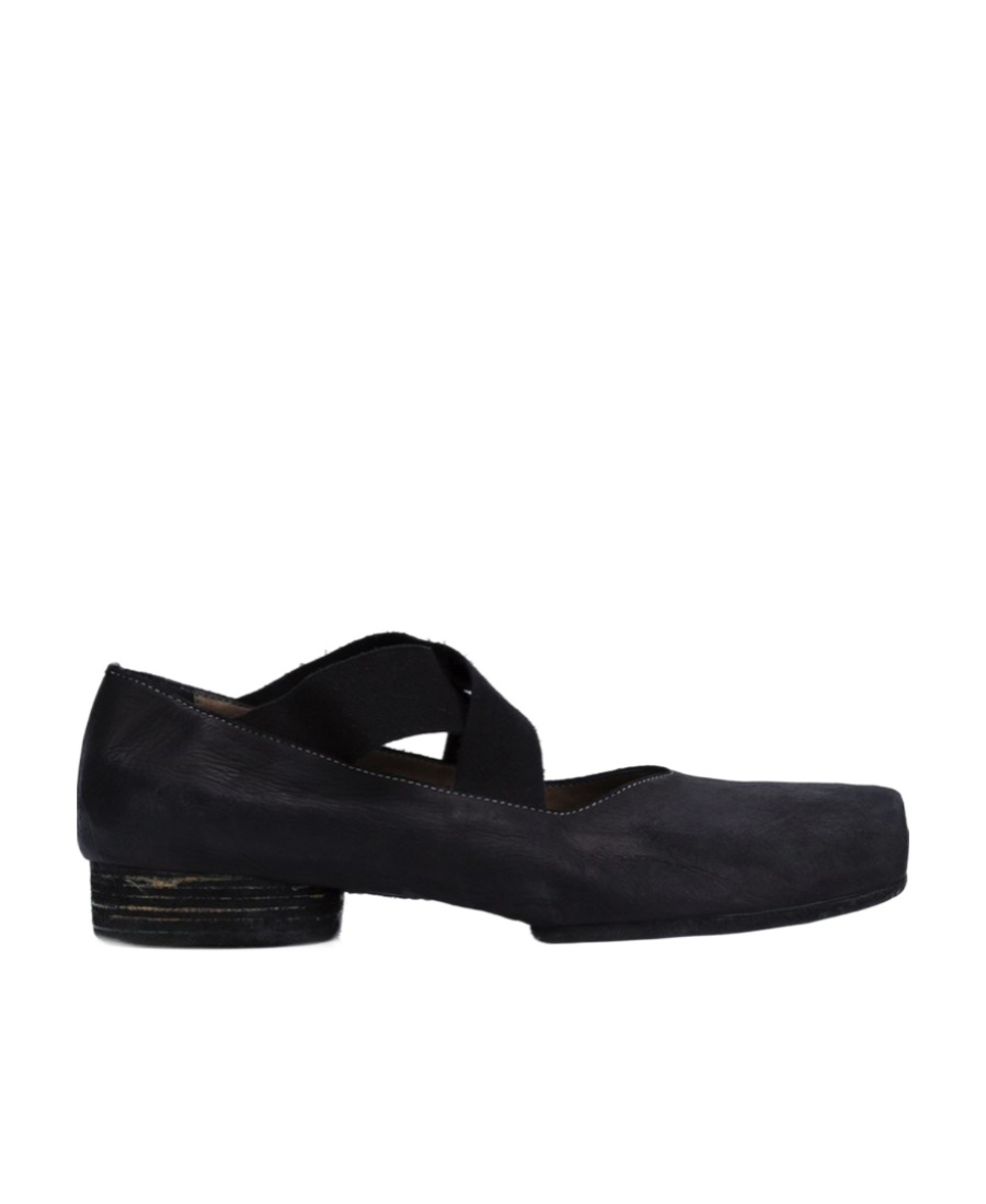 Uma Wang 23mm Square-toe Leather Ballerina Shoes In Black
