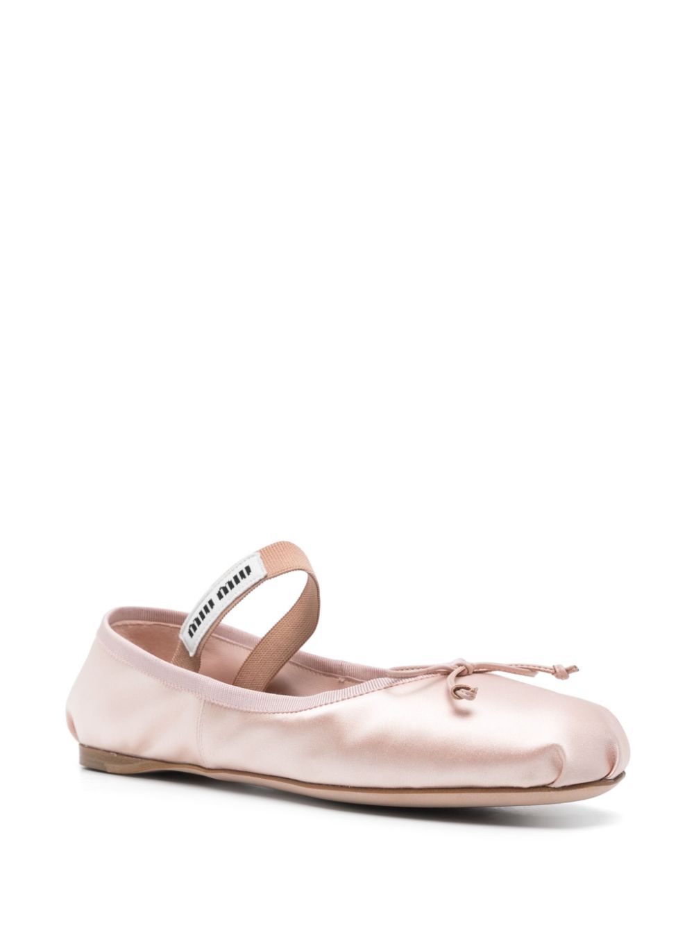 Miu Miu Logo Satin Ballet Flats
