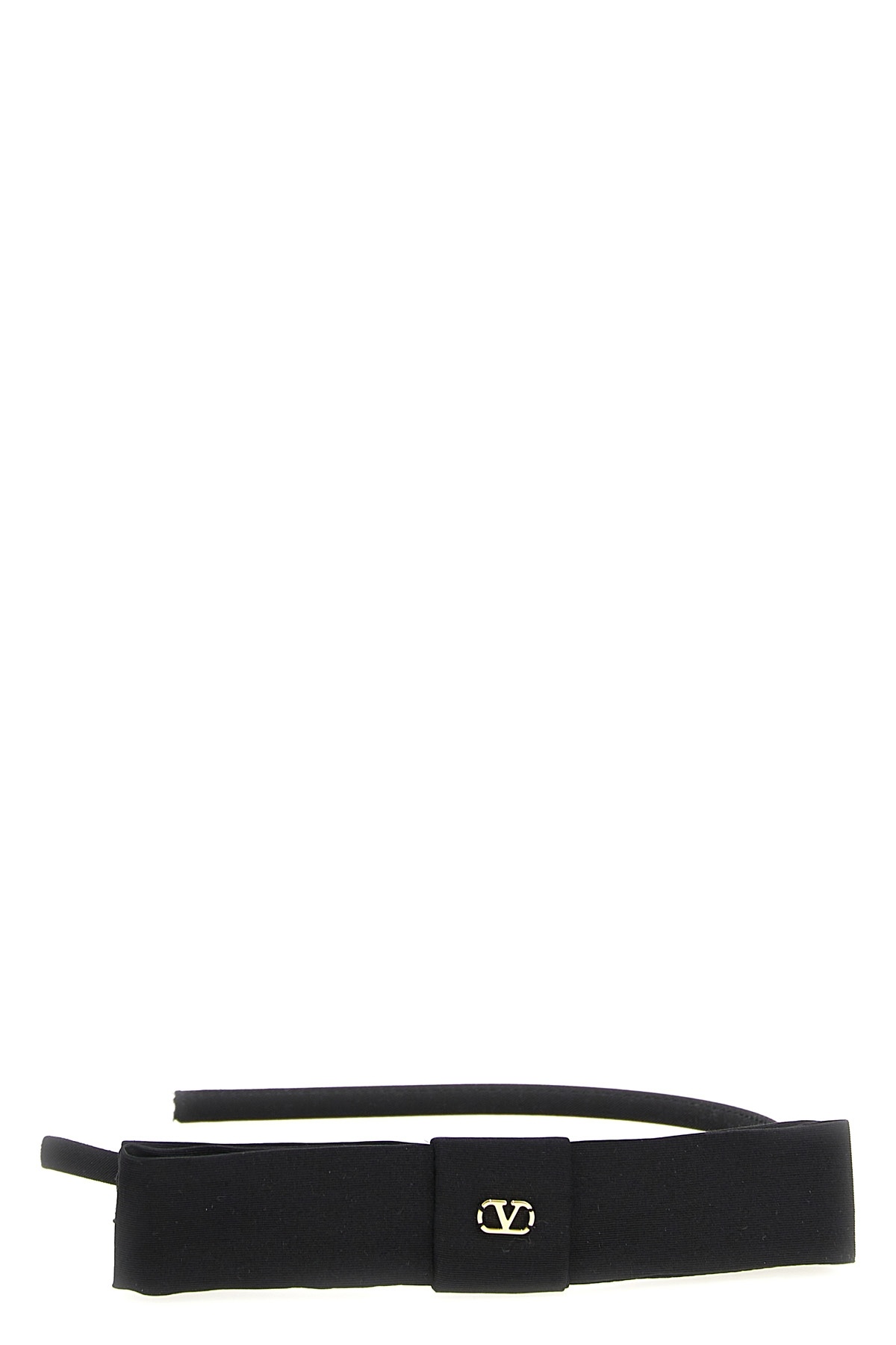 Valentino Vlogo Signature Bow Detailed Headband In Black
