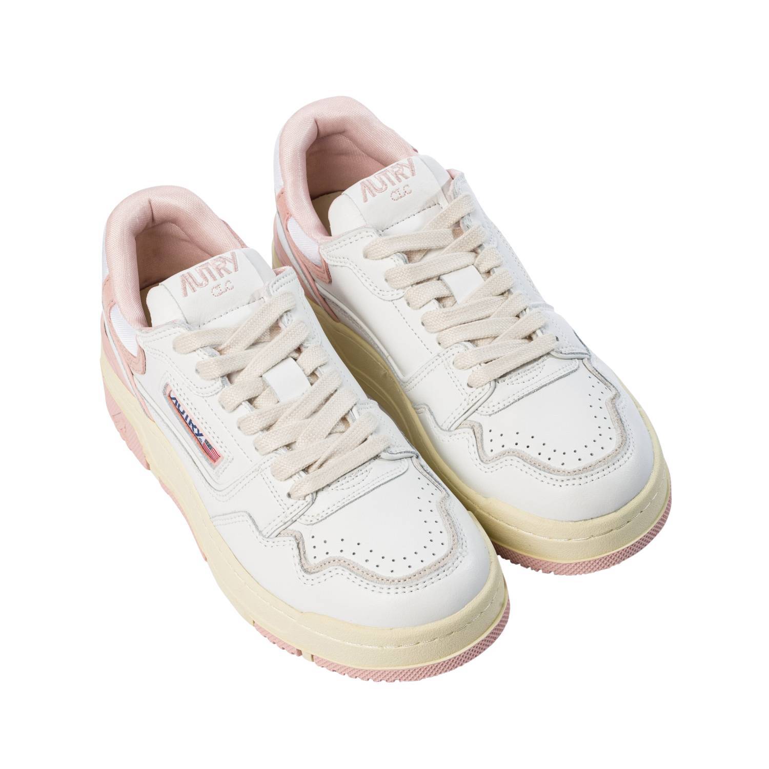 Autry Logo-embellished Side Panels Leather Sneakers In White