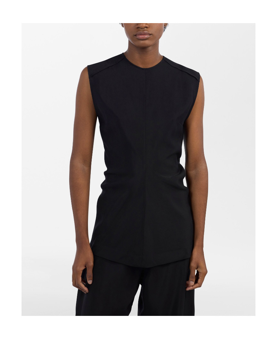 Studio Nicholson Garda Gathered Tank Top In Black