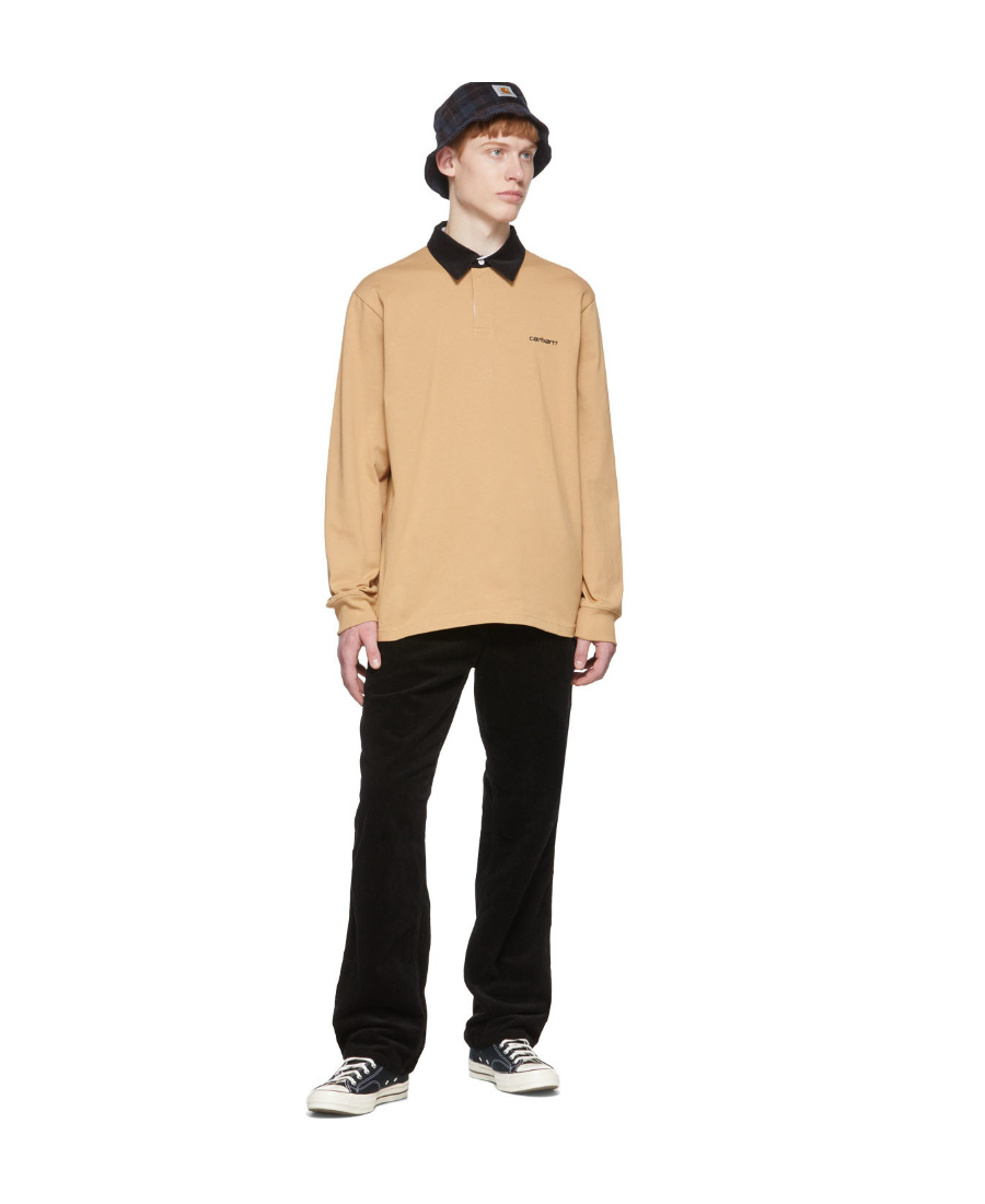 Carhartt Single-knee Corduroy Trousers In Black