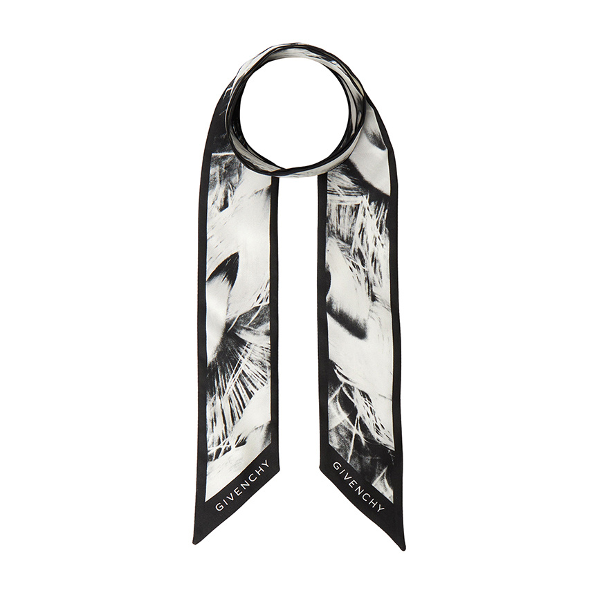 Givenchy Patterned Silk Scarves In Black