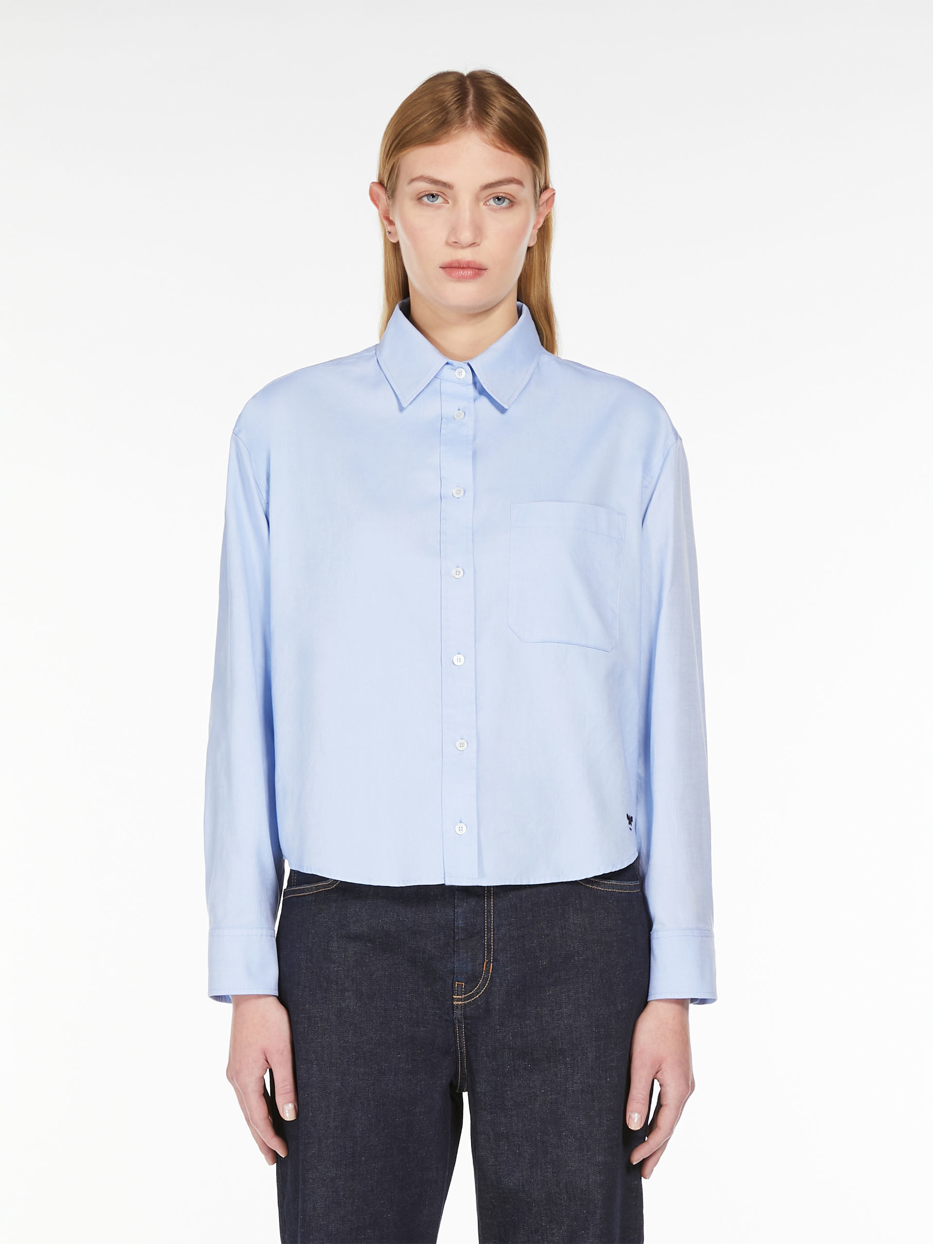 Weekend Max Mara Buttoned Long-sleeved Shirt In Blue