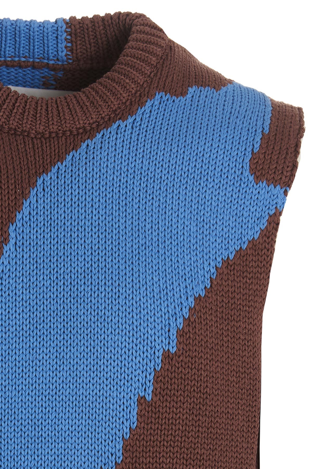 Jil Sander Colorblock Vest In Blue