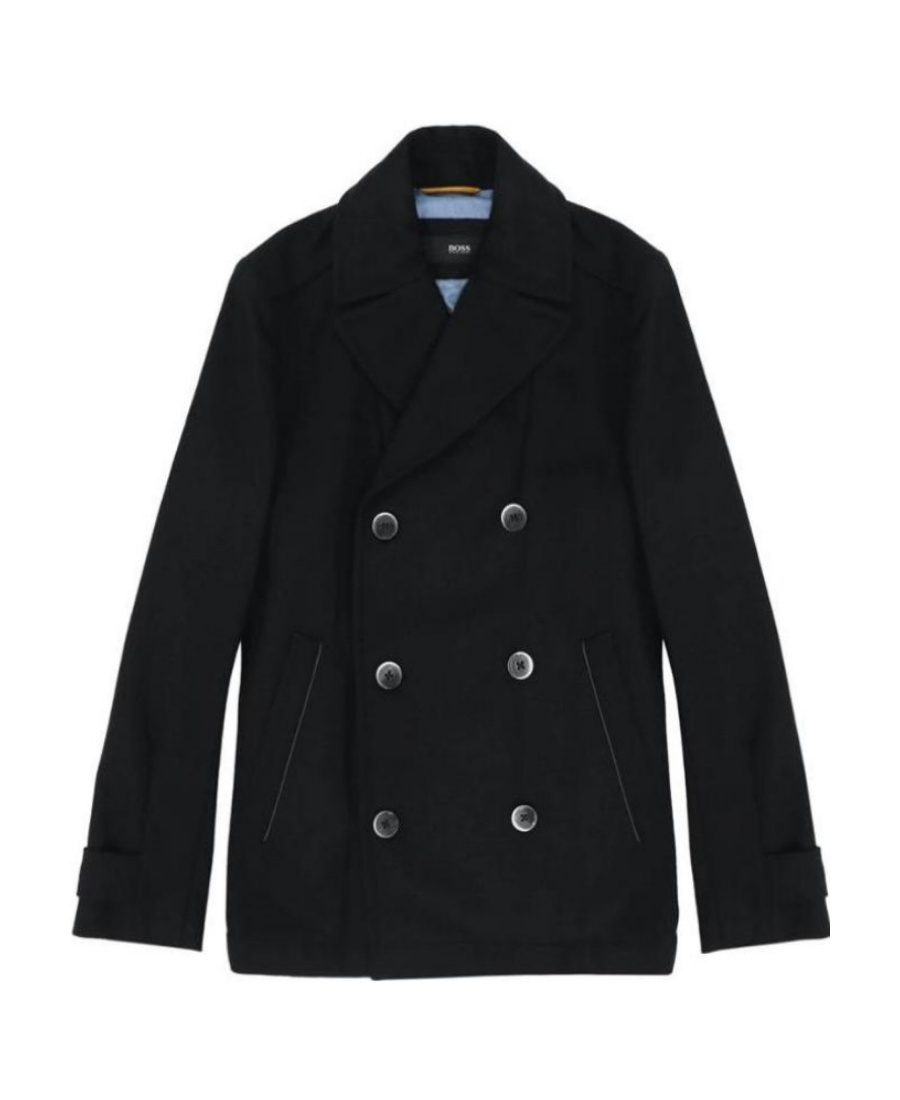 Hugo Boss Double-breasted Casual Jacket In Black