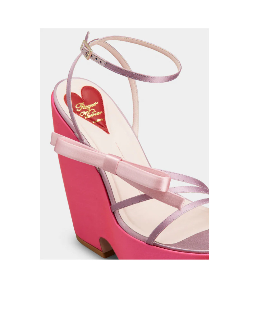 Roger Vivier Bow Detailed Wedge Sandals In Red