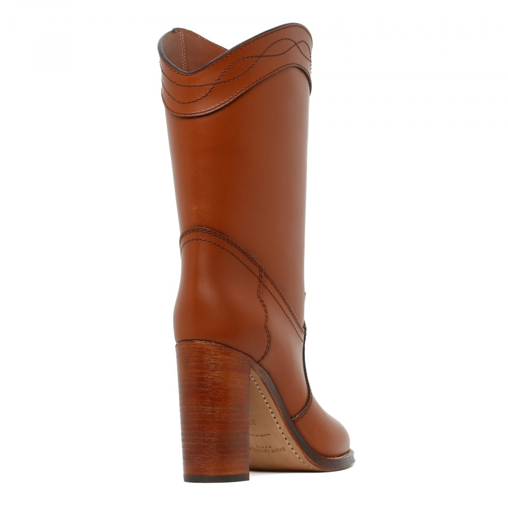 Saint Laurent Kate And Ankle Boots In Brown