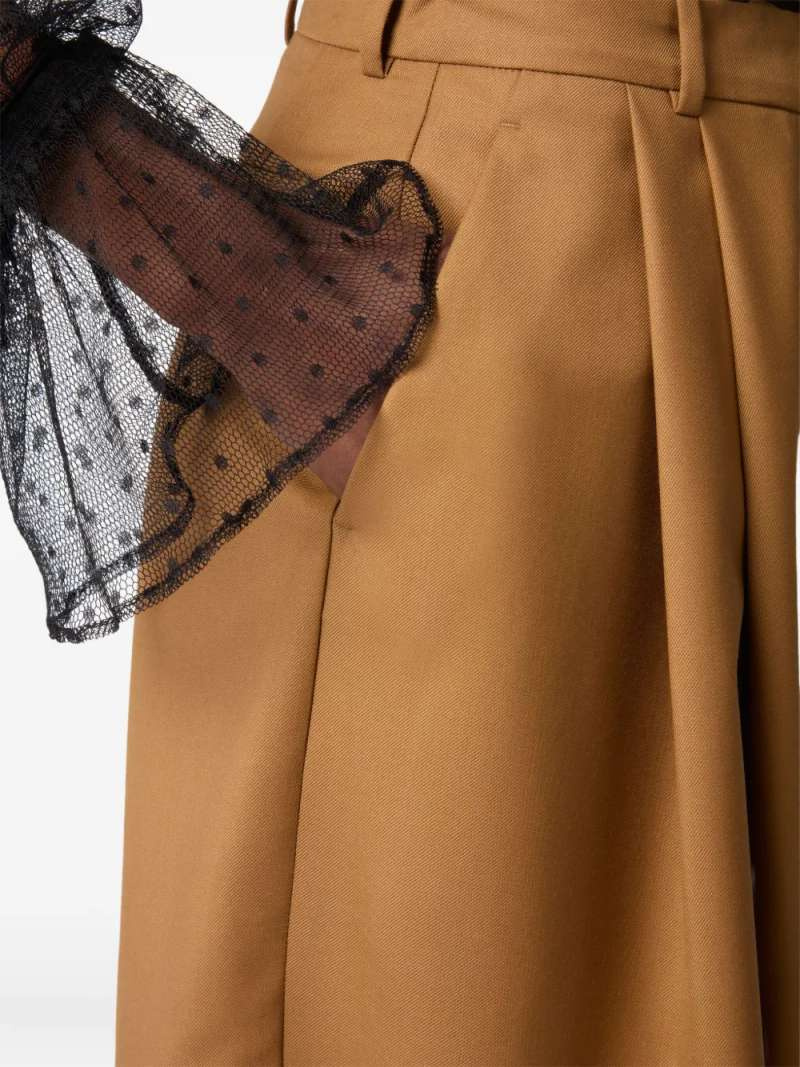 Nina Ricci Highwaisted Shorts With Folds In Brown