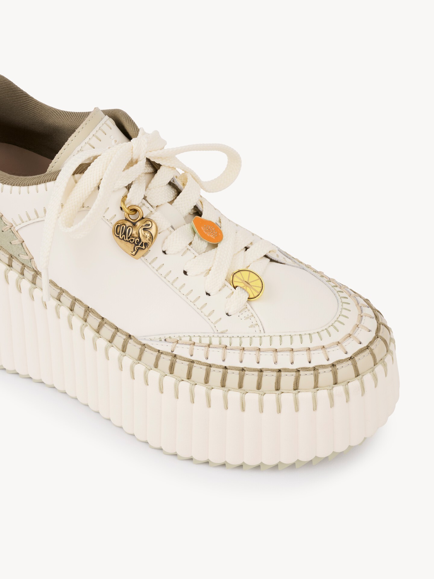 Chloé Nama Wedge Sneakers In Neutral