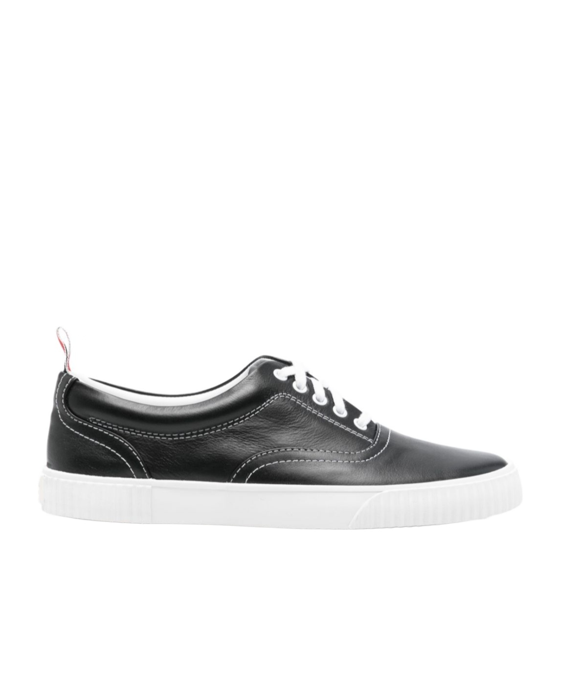Thom Browne 'heritage' Black Sneakers With Logo Tab On Heel In White