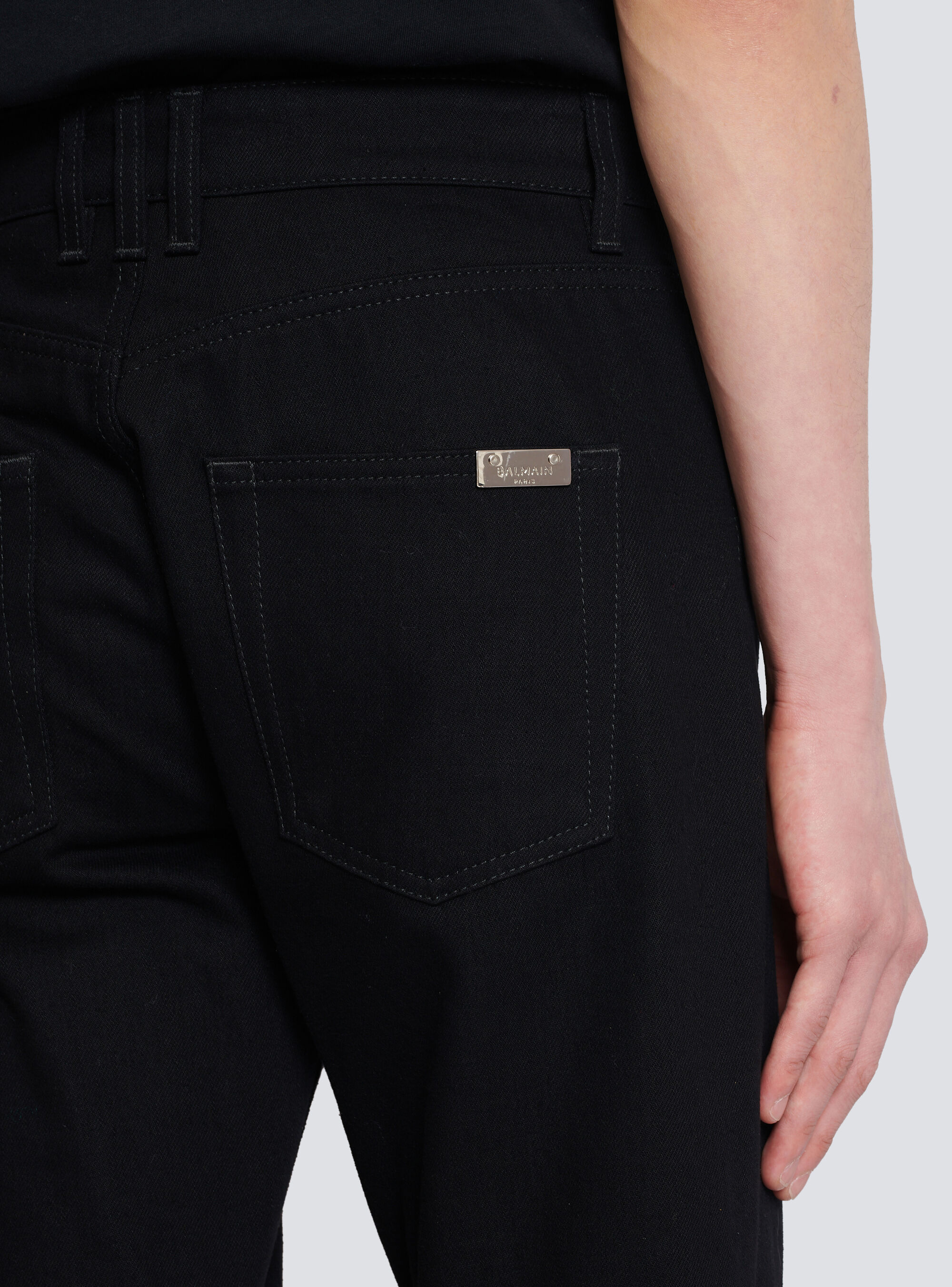 Balmain Black Mid Rise Jeans In Black