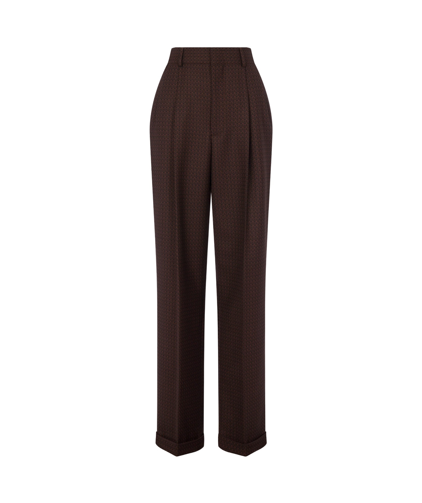 Moschino Geometric-print High-rise Trousers In Black