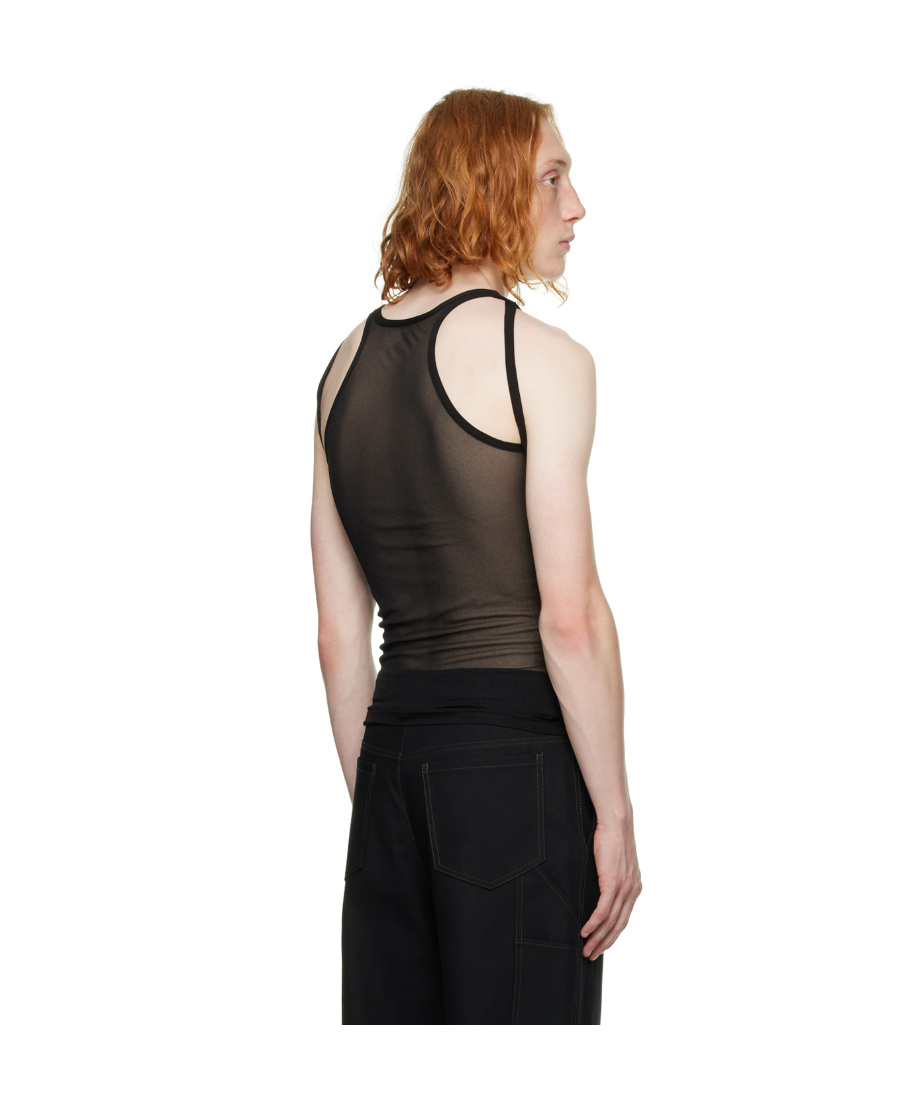 Dion Lee Shift Loop Sheer Tank Top In Black